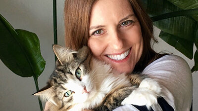 woman with cat