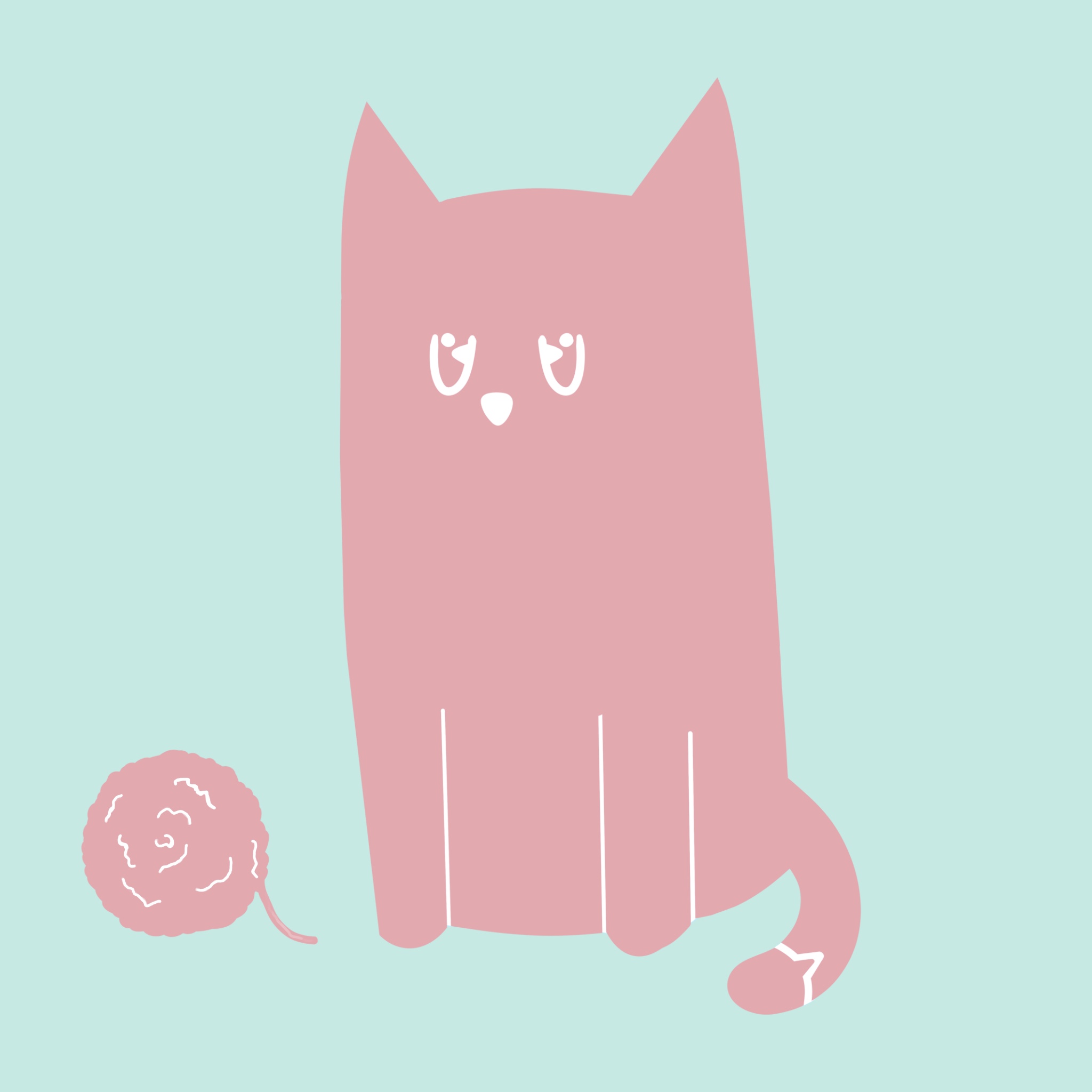 Cat with yarn